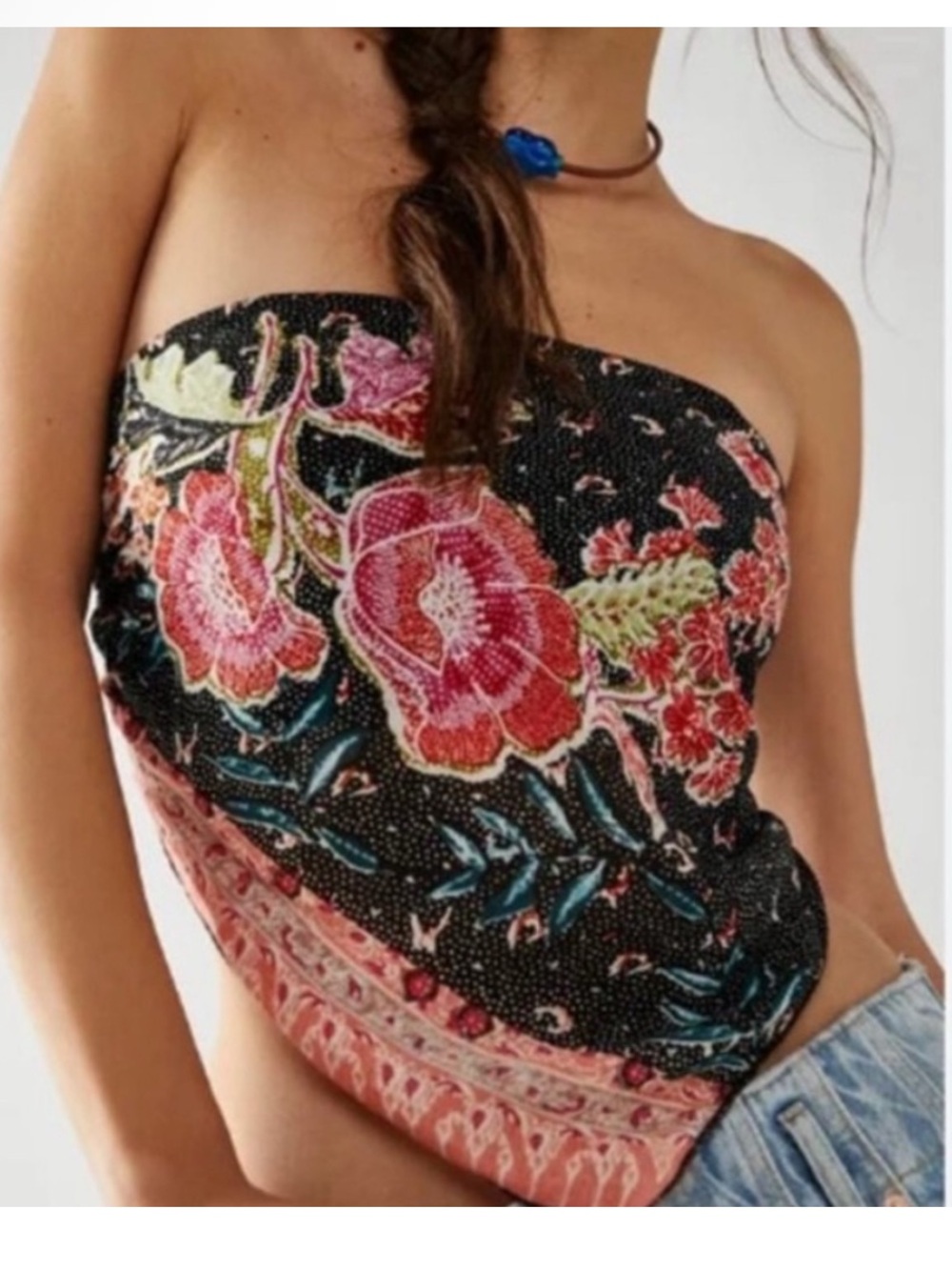 Free People Bandana Scarf Tube Top